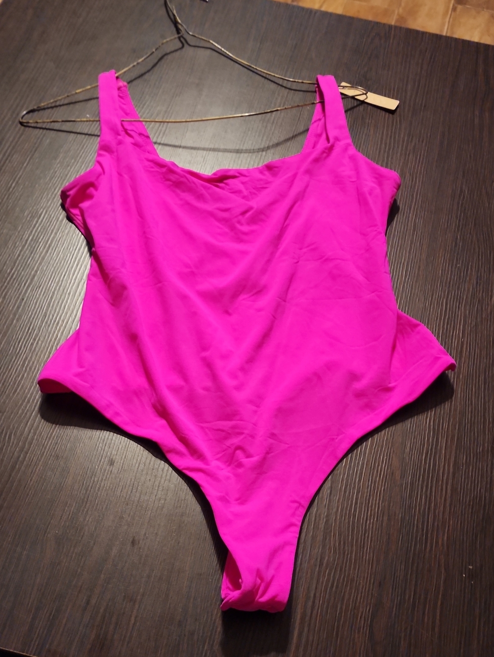 Women's Bright Pink Scoop Neck Bodysuit